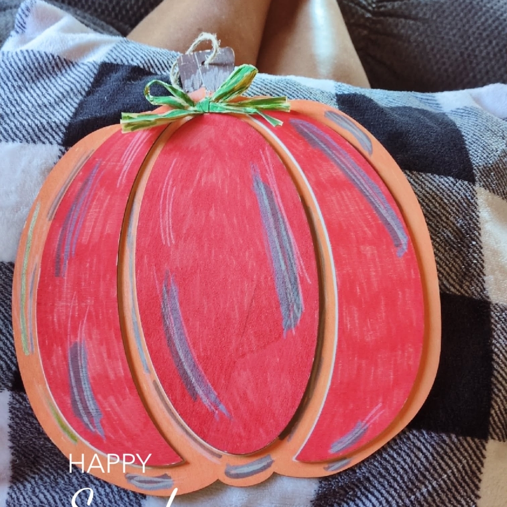 Festive Orange and Red Pumpkin Decoration